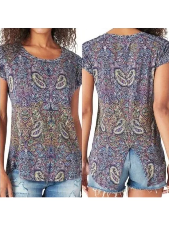 Lucky Brand Tops - Lucky Brand Multi-Color Paisley Short Sleeve Tee